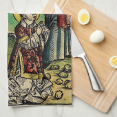 Sint-Stefanus de Protomartelaar Fijne Kunst Iconog Theedoek (Quarter Fold)