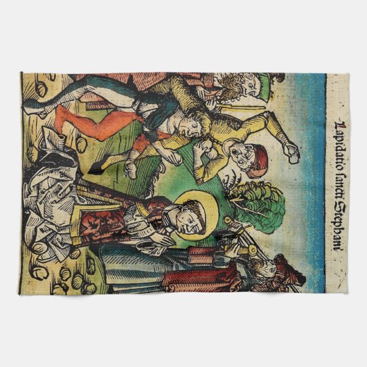 Sint-Stefanus de Protomartelaar Fijne Kunst Iconog Theedoek (Horizontaal)