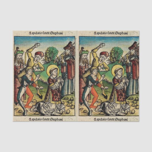 Sint-Stefanus de Protomartelaar Fijne Kunst Iconog Tissuepapier (Voorkant)