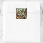 Sint-Stefanus de Protomartelaar Fijne Kunst Iconog Vierkante Sticker (Tas)