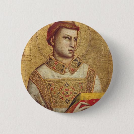 Sint-Stefanus door Giotto Ronde Button 5,7 Cm (Voorkant)