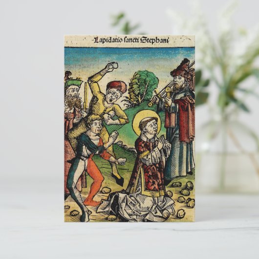 Sint Stephen Protomartyr Eerste Martelaar Bedankkaart (Staand voorkant)