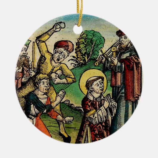 Sint Stephen Protomartyr Eerste Martelaar Keramisch Ornament (Voorkant)