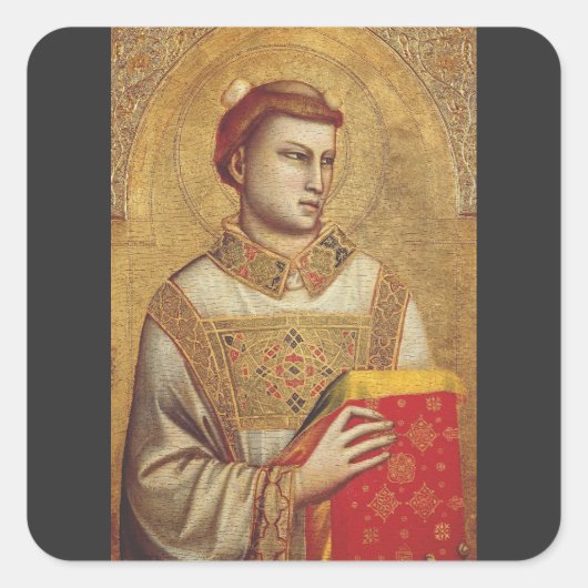 Sint Stephen van Giotto Vierkante Sticker (Voorkant)