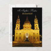 Sint Stephen's Basilica 's nachts, Boedapest, Hong Briefkaart (Voorkant / Achterkant)