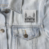 Sint-Sulpice-kerk Vierkante Button 5,1 Cm (In situ)