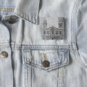 Sint-Sulpice-kerk Vierkante Button 5,1 Cm (In situ)