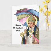 Sint Swithun met zijn paraplu-wens Kaart (Gele Bloem)