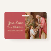 Sint Tarcisius die de Eucharist ontvangt (BL 02) Badge (Achterkant)