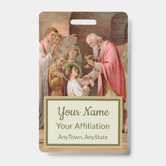 Sint Tarcisius die de Eucharist ontvangt (BL 02) Badge (Voorzijde)