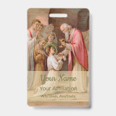 Sint Tarcisius die de Eucharist ontvangt (BL 02) Badge (Achterkant)