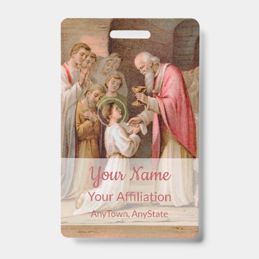 Sint Tarcisius die de Eucharist ontvangt (BL 02) Badge (Voorzijde)