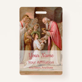 Sint Tarcisius die de Eucharist ontvangt (BL 02) Badge