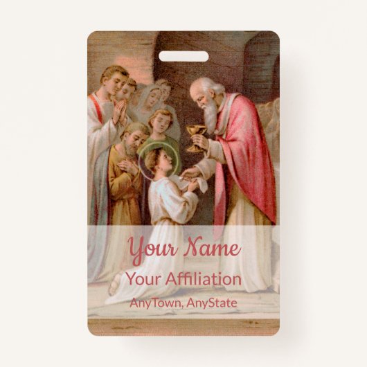 Sint Tarcisius die de Eucharist ontvangt (BL 02) Badge (Voorkant)