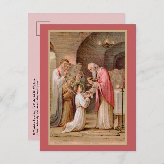 Sint Tarcisius die de Eucharist ontvangt (BL 02) Briefkaart (Voorkant / Achterkant)