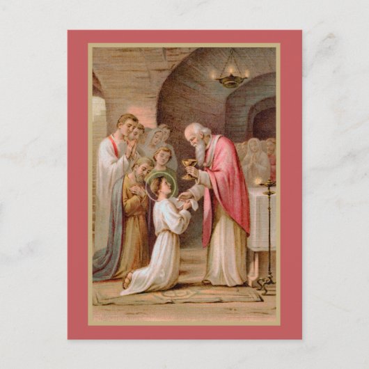 Sint Tarcisius die de Eucharist ontvangt (BL 02) Briefkaart (Voorkant)