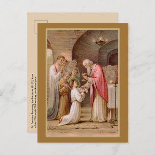 Sint Tarcisius die de Eucharist ontvangt (BL 02) Briefkaart
