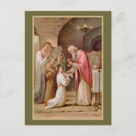 Sint Tarcisius die de Eucharist ontvangt (BL 02) Briefkaart