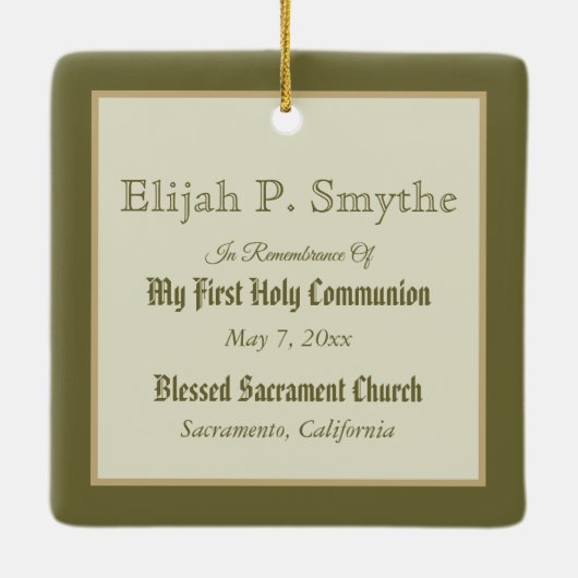 Sint Tarcisius die de Eucharist ontvangt (BL 02) Keramisch Ornament (Achterkant)