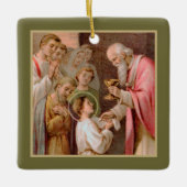 Sint Tarcisius die de Eucharist ontvangt (BL 02) Keramisch Ornament (Voorkant)