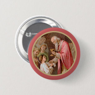 Sint Tarcisius die de Eucharist ontvangt (BL 02) Ronde Button 5,7 Cm