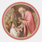 Sint Tarcisius die de Eucharist ontvangt (BL 02) Ronde Sticker (Voorkant)