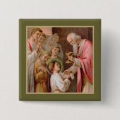Sint Tarcisius die de Eucharist ontvangt (BL 02) Vierkante Button 5,1 Cm (Voorkant)