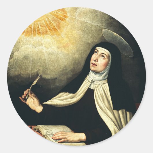 Sint-Teresa van Avila Ronde Sticker (Voorkant)
