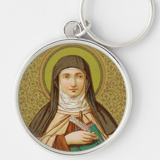 Sint-Teresa van Avila (SNV 27) Premium Round Sleutelhanger (Voorkant)