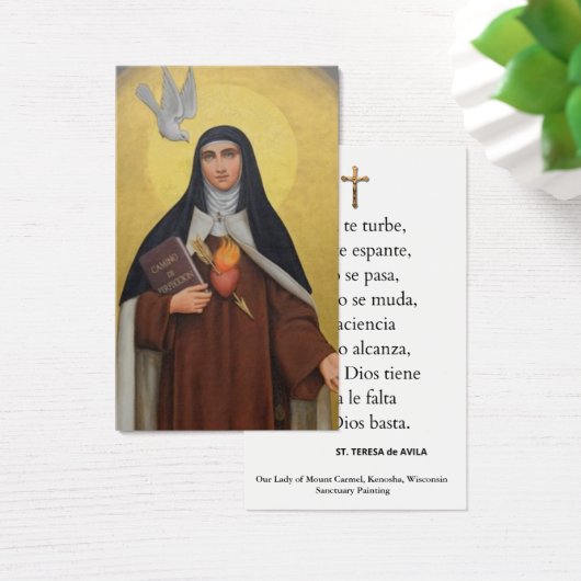 Sint-Teresa van Avila, Spaans Prayer Katholieke Nu Visitekaartje (Bureau)