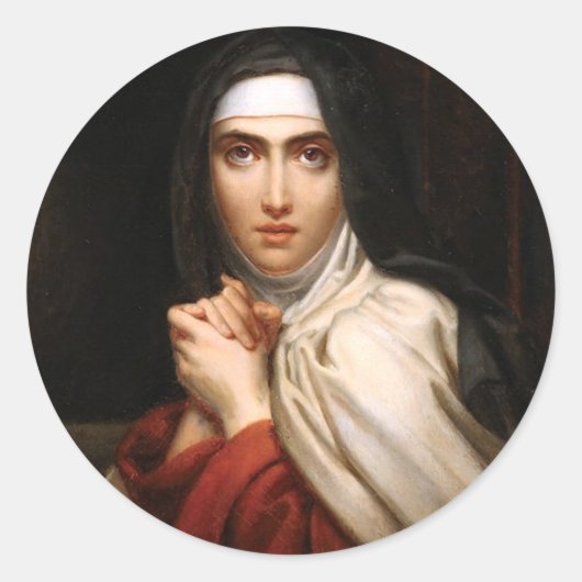 Sint-Teresa van Jezus Ronde Sticker (Voorkant)
