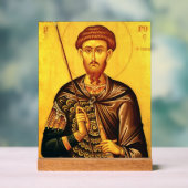 Sint Theodorus Tiron orthodoxe icoon Acryl Bord (Neutraal)