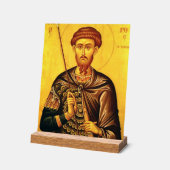 Sint Theodorus Tiron orthodoxe icoon Acryl Bord (Hoek)