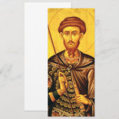 Sint Theodorus Tiron orthodoxe icoon Kaart (Voorkant / Achterkant)