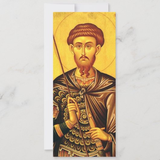 Sint Theodorus Tiron orthodoxe icoon Kaart (Voorkant)