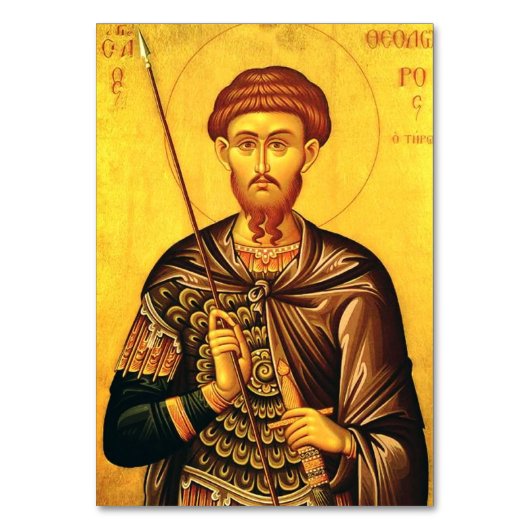 Sint Theodorus Tiron orthodoxe icoon Kaart (Voorkant)