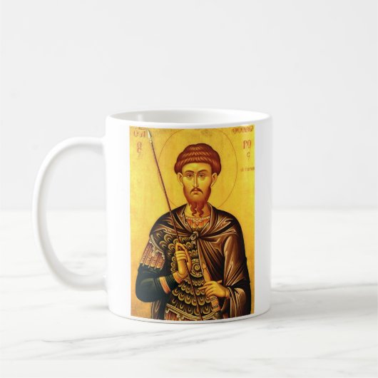 Sint Theodorus Tiron orthodoxe icoon Koffiemok (Links)