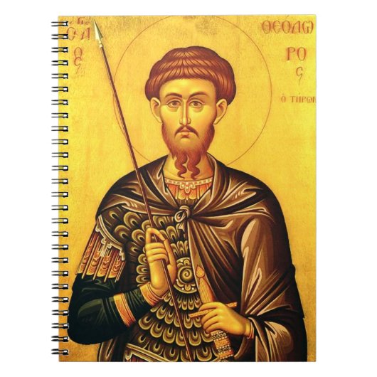 Sint Theodorus Tiron orthodoxe icoon Notitieboek (Voorkant)