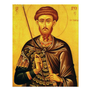 Sint Theodorus Tiron orthodoxe icoon Perfect Poster