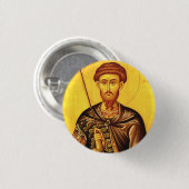Sint Theodorus Tiron orthodoxe icoon Ronde Button 3,2 Cm (Voorkant /achterkant)