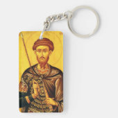Sint Theodorus Tiron orthodoxe icoon Sleutelhanger (achterkant)