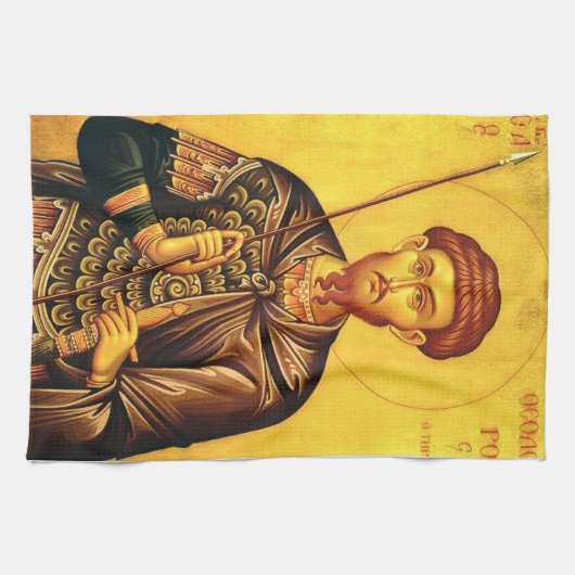 Sint Theodorus Tiron orthodoxe icoon Theedoek (Horizontaal)