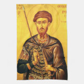 Sint Theodorus Tiron orthodoxe icoon Theedoek (Verticaal)