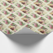 Sint-Therese de Kleine Bloem met roze en rode roze Cadeaupapier (Hoek)