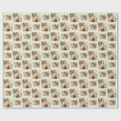 Sint-Therese de Kleine Bloem met roze en rode roze Cadeaupapier (Vlak)