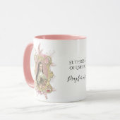 Sint-Therese religieuze karmelietroze Floral Mok (Voorkant links)