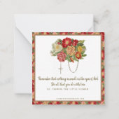 Sint-Therese Religieuze Red Truck Rozen  Notitiekaartje (Achterkant)