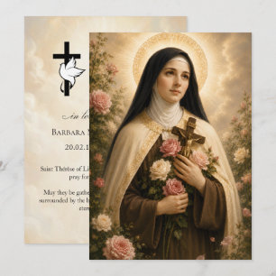 Sint Therese rouwkaart 5x7 inch Kaart