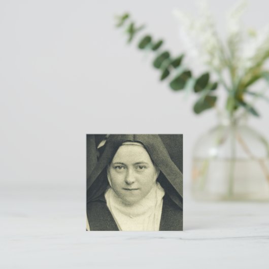 Sint-Therese van het kind Jezus en het Heilige Gez Vierkante Visitekaartje (Staand voorkant)