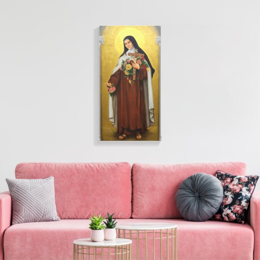 Sint Therese van het Kind Jezus Katholieke Karmeli Canvas Afdruk (Insitu (Woonkamer))